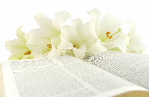 Bībele ar Lieldienu lilijām