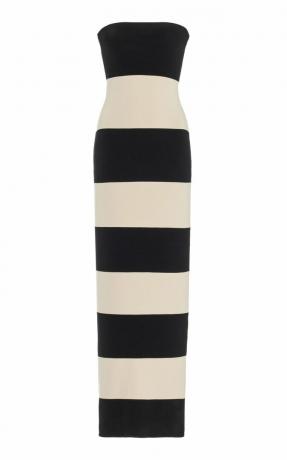 Ekskluzīva Theo Striped Jersey Maxi kleita bez lencēm