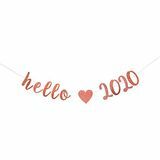 Rožu zelta mirdzums Hello 2020 reklāmkarogs