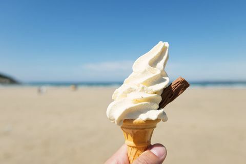 Saldējums pludmalē