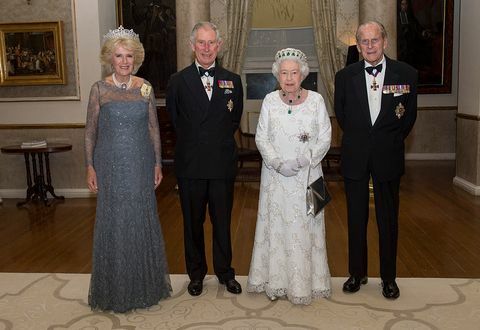 Kornvolas hercogiene un princis Čārlzs ar Edinburgas karalieni un hercogu, 2015. gads