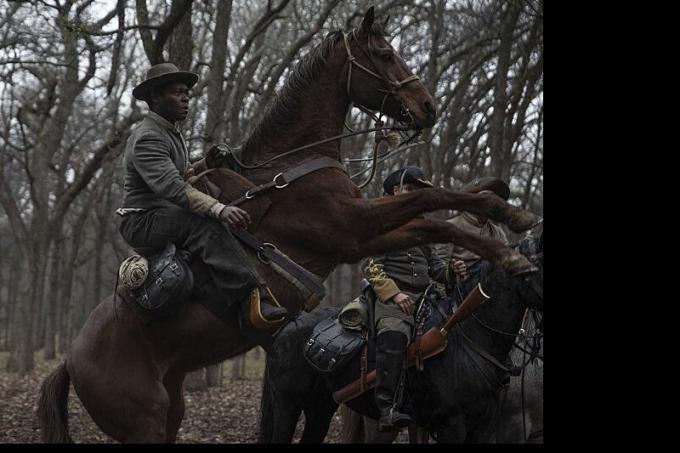 David Oyelewo kā bass Reeves Lawmen Bass Reeves straumēšana ir paramount, 2023. gada fotoattēlu kredīts emerson millerparamount