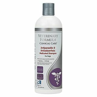 Veterinārās formulas klīniskās aprūpes pretparazītu un antiseborejas ārstnieciskais suņu šampūns